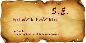 Spisák Ezékiel névjegykártya